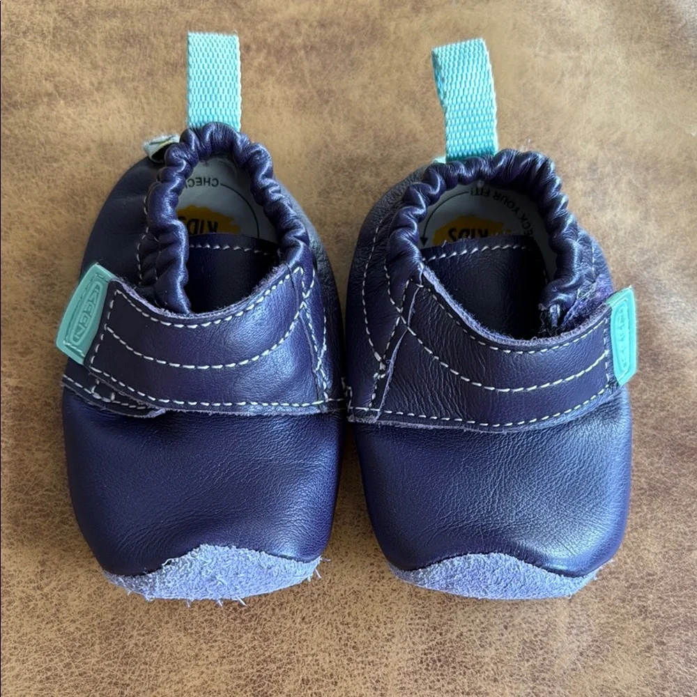 Keen Baby 6 Months Shoes Leo Crib Purple Leather Soft Sole Moccasin